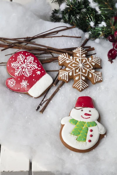 Christmas composition with Gingerbread house — Stock Photo, Image