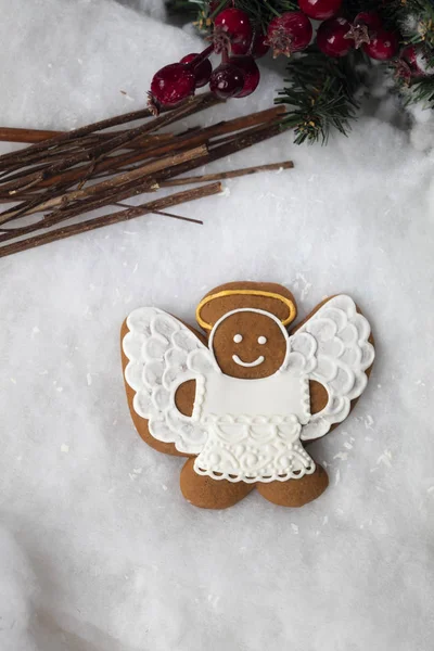 Composição de Natal com Gingerbread house — Fotografia de Stock