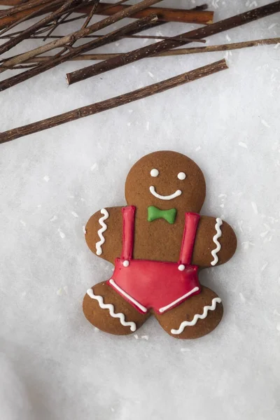 Christmas composition with Gingerbread cookie — Stock Photo, Image