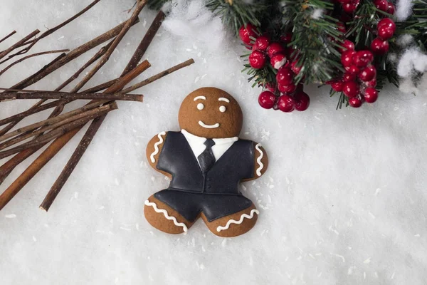 Natal Gingerbread empresários — Fotografia de Stock