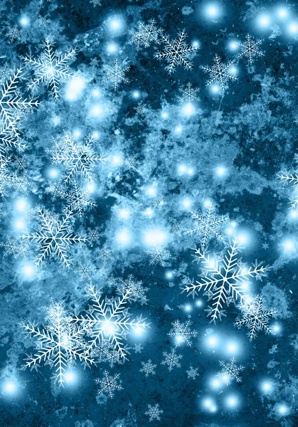 雪の結晶とクリスマスの背景. — ストック写真