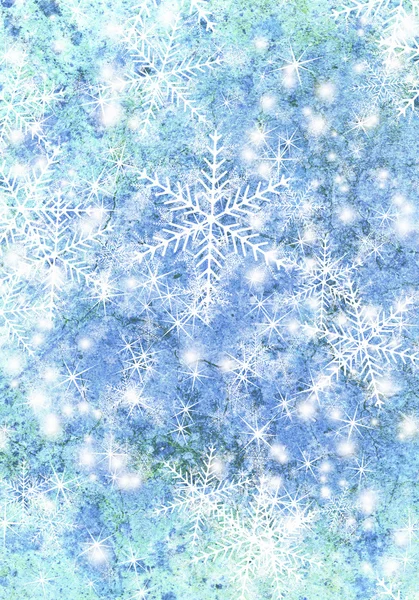 Kerstachtergrond met sneeuwvlokken. — Stockfoto