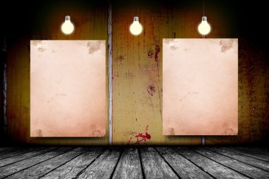 Beton Oda boş beyaz poster. 