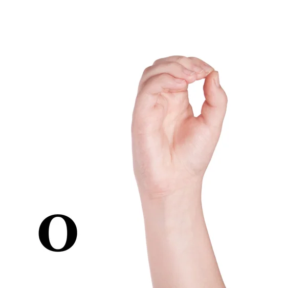 Finger Spelling the Alphabet in American Sign Language (ASL). — Stock Photo, Image