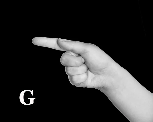 Vinger Spelling van het alfabet in American Sign Language (Asl). — Stockfoto