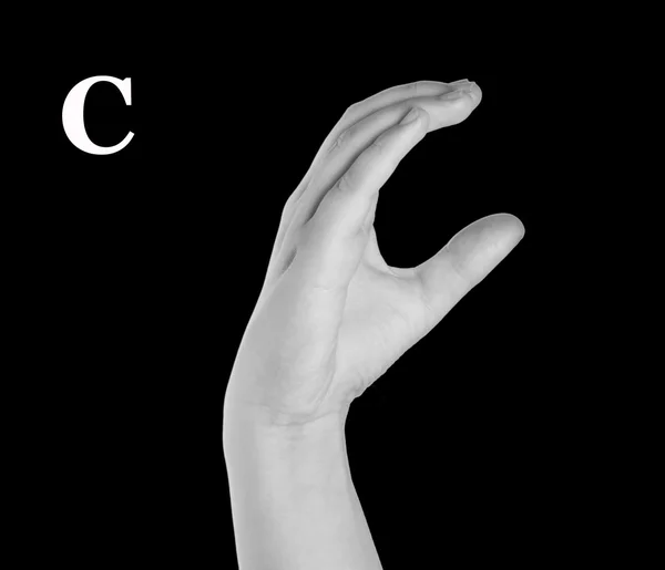 Finger Spelling the Alphabet in American Sign Language (ASL). — Stock Photo, Image
