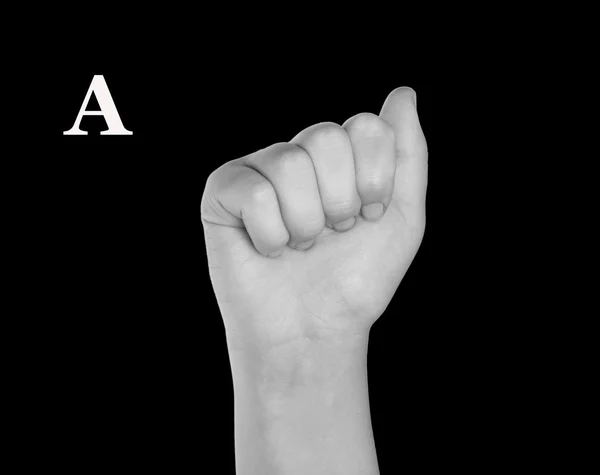 Parmak alfabesi Amerikan işaret dili (Asl yazım). — Stok fotoğraf