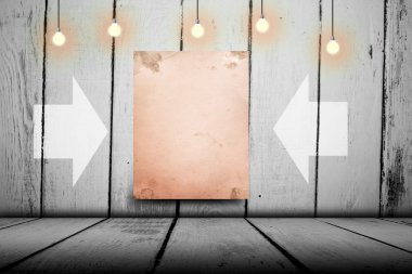 Beton Oda boş beyaz poster. 