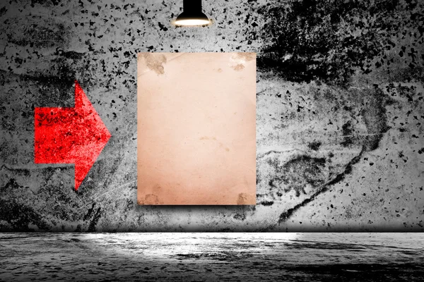 Beton Oda boş beyaz poster. 