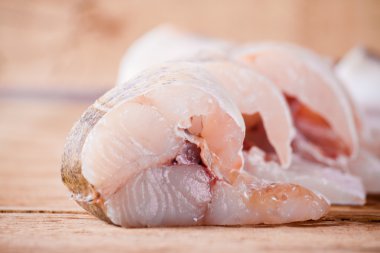 Pike bir ahşap üzerine fileto