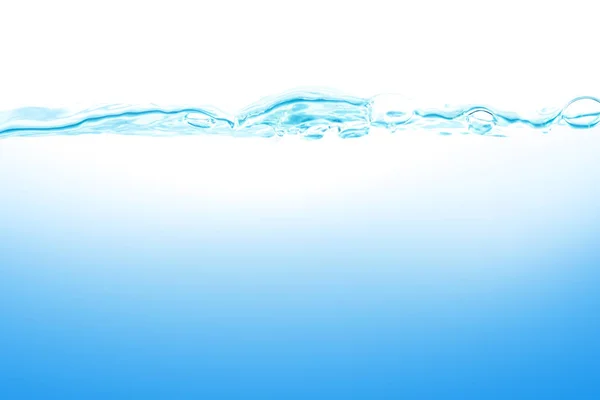 Modrá voda se vzduchové bubliny — Stock fotografie