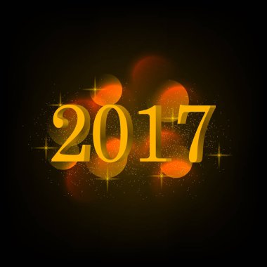 Işıklar topu ile vektör yazıt 2017.