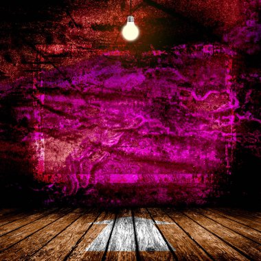 Ampul boş beton oda iç asılı 