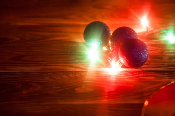 Fond de Noël photo avec des lumières de couleur — Photo