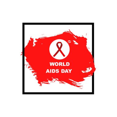Kırmızı AIDS şerit el çekilmiş