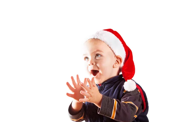 Happy children in santa hat — Stock Photo, Image