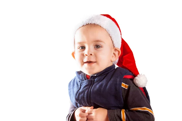Happy children in santa hat — Stock Photo, Image