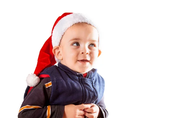 Mutlu Noel Baba şapkası çocuklarda — Stok fotoğraf