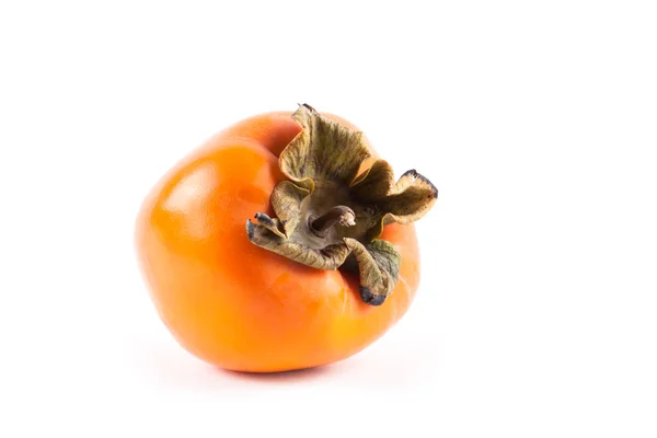 Modent ferskt persimmon isolert på hvit bakgrunn – stockfoto