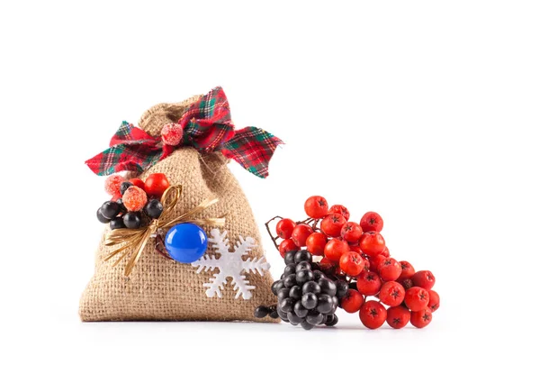 Bolsa de Navidad aislada sobre fondo blanco — Foto de Stock