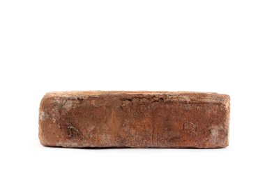 Eski kırmızı tuğla üzerine beyaz izole 