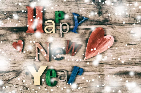 Vícebarevná nápis šťastný nový rok — Stock fotografie