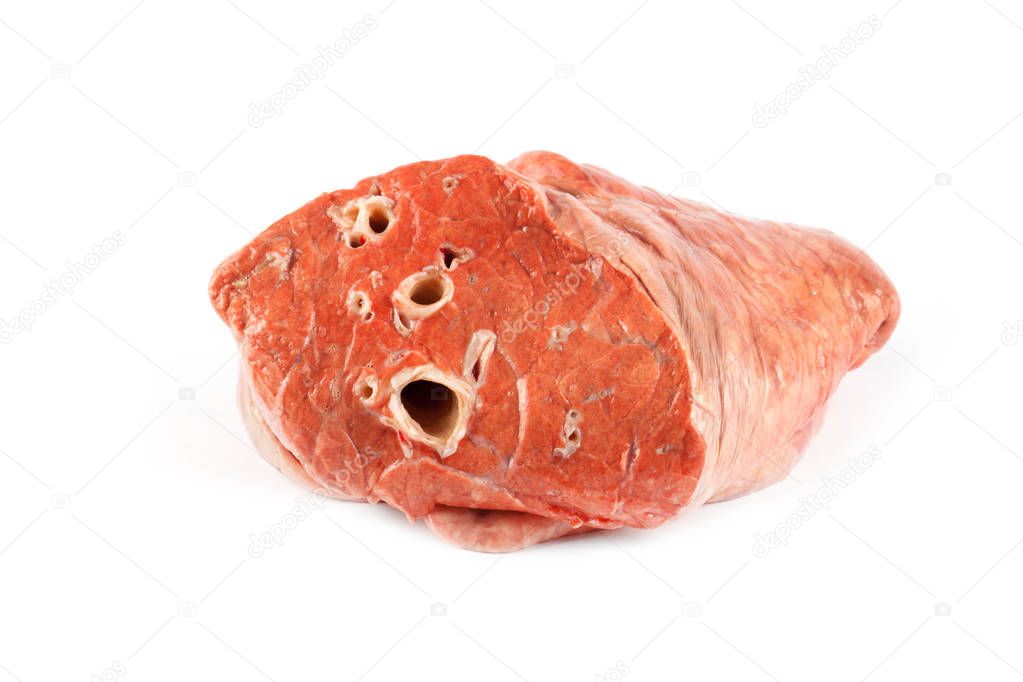 Raw pork lungs