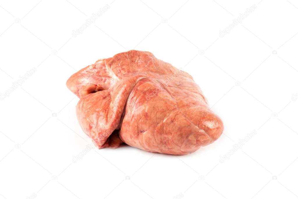 Raw pork lungs