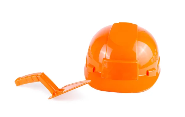 Іграшковий будівельний шолом та інструменти — стокове фото