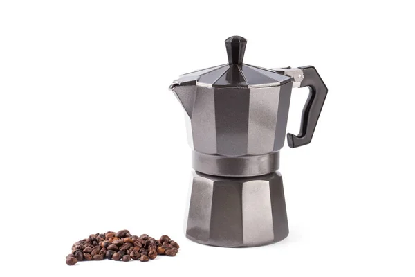 Moka kahve kap. Metal İtalyan espresso makinesi — Stok fotoğraf