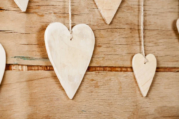 Ahşap arka plan ağaç Kalpler