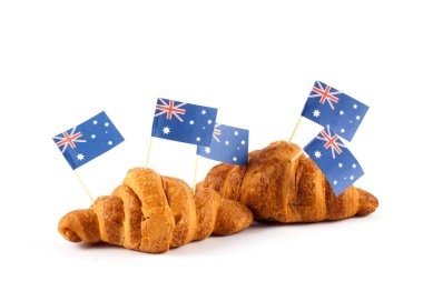 Taze kruvasan ve Avustralya bayrağı 