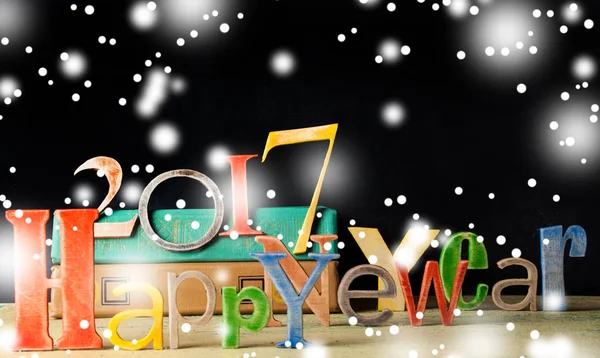 Yazıt Happy New Year ahşap — Stok fotoğraf