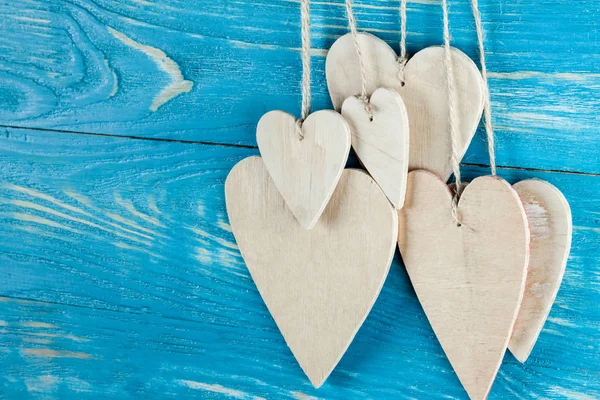 Ahşap arka plan ağaç Kalpler