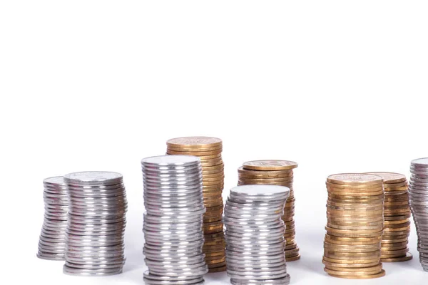 Stack of coins isolated on white — Stock Photo, Image