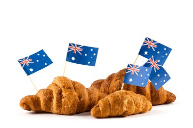 Taze kruvasan ve Avustralya bayrağı 