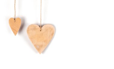 Ahşap kalpleri yakın çekim