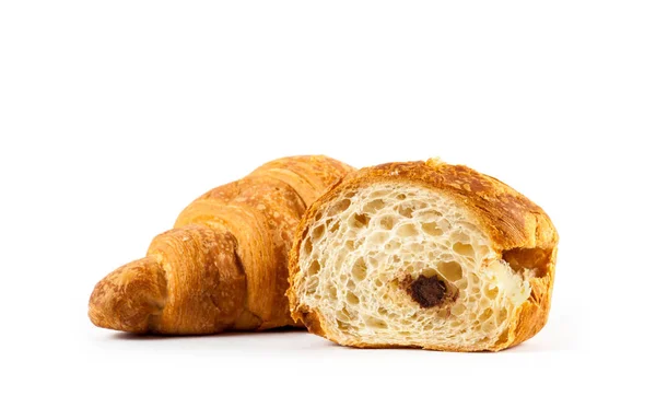 Färsk croissant på nära håll — Stockfoto