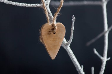 Kalp üzerinde beyaz şube kumaştan