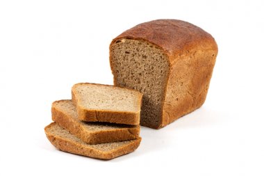 Beyazda izole edilmiş taze ekmek 