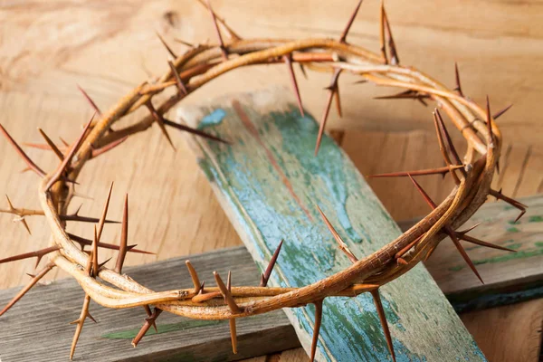 Crown of thorns on wood desk