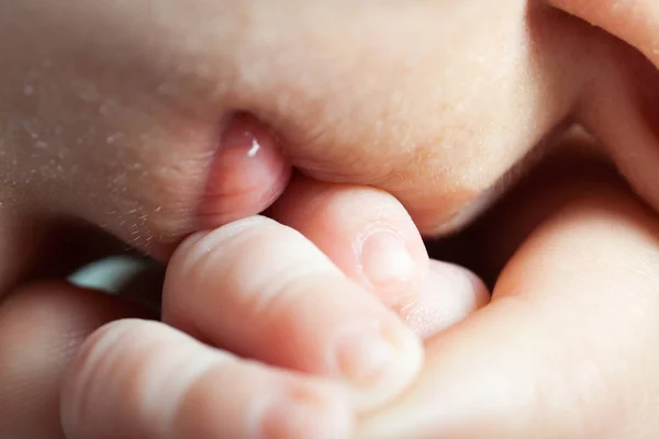 Mamá besa la mano del bebé —  Fotos de Stock