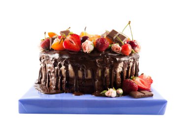 Meyve çikolata kek yakın çekim