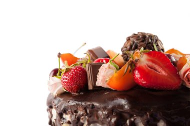 Meyve çikolata kek yakın çekim