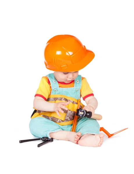 Дети с игрушечными инструментами — стоковое фото