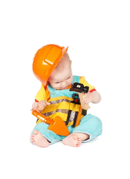 Дети с игрушечными инструментами — стоковое фото