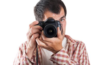Elinde fotoğraf makinesi ile fotoğraf dostum