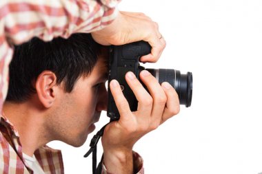 Elinde fotoğraf makinesi ile fotoğraf dostum