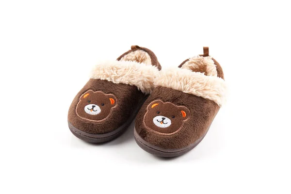 Baby brown slippers — Stock Photo, Image