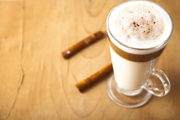 Coffee late with cinnamon — Stock Photo, Image